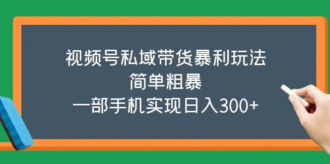 视频号私域带货暴利玩法,简单粗暴,一部手机实现日入300+