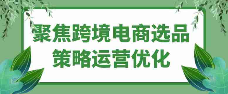 聚焦跨境电商选品策略运营优化